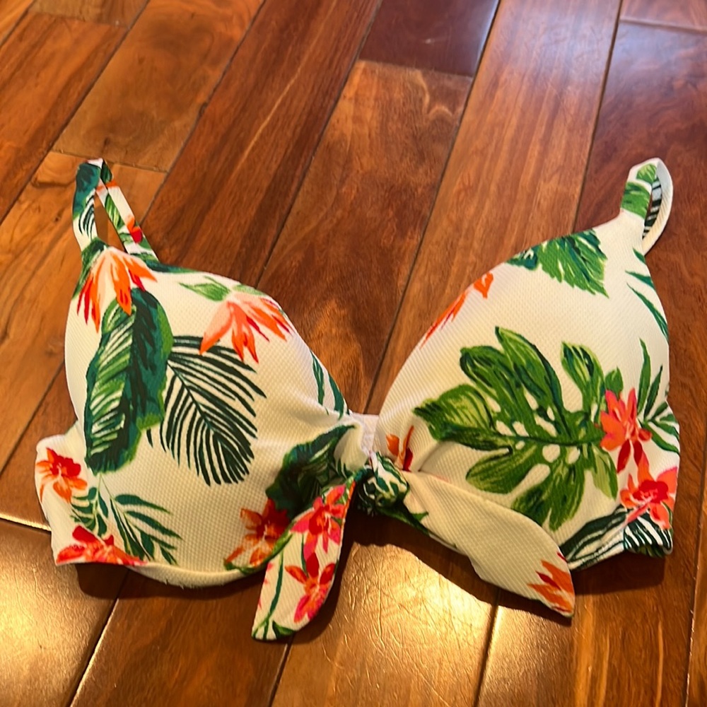 34 D tropical, print, bikini top from Shade & Shore